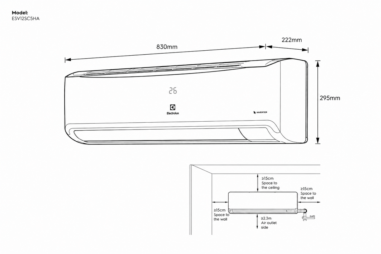 Vanguard 12,000 BTU mini split | 24 SEER2 | Wi-Fi | Up to 750 sq. ft.