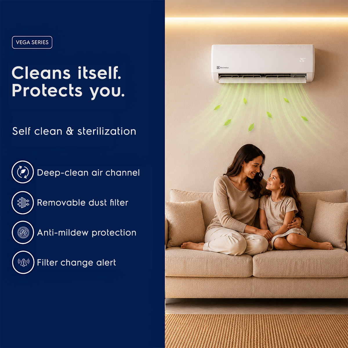 Vega 9,000 BTU mini split | 20.5 SEER2 | Wi-Fi | Up to 450 sq ft